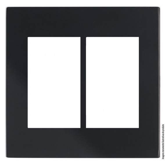 PLACA 4X4 6 MODULOS HORIZONTAL COM SUPORTE - RECTA BLACK SATIN PLACA 4X4 6 MODULOS HORIZONTAL COM SUPORTE - RECTA BLACK SATIN